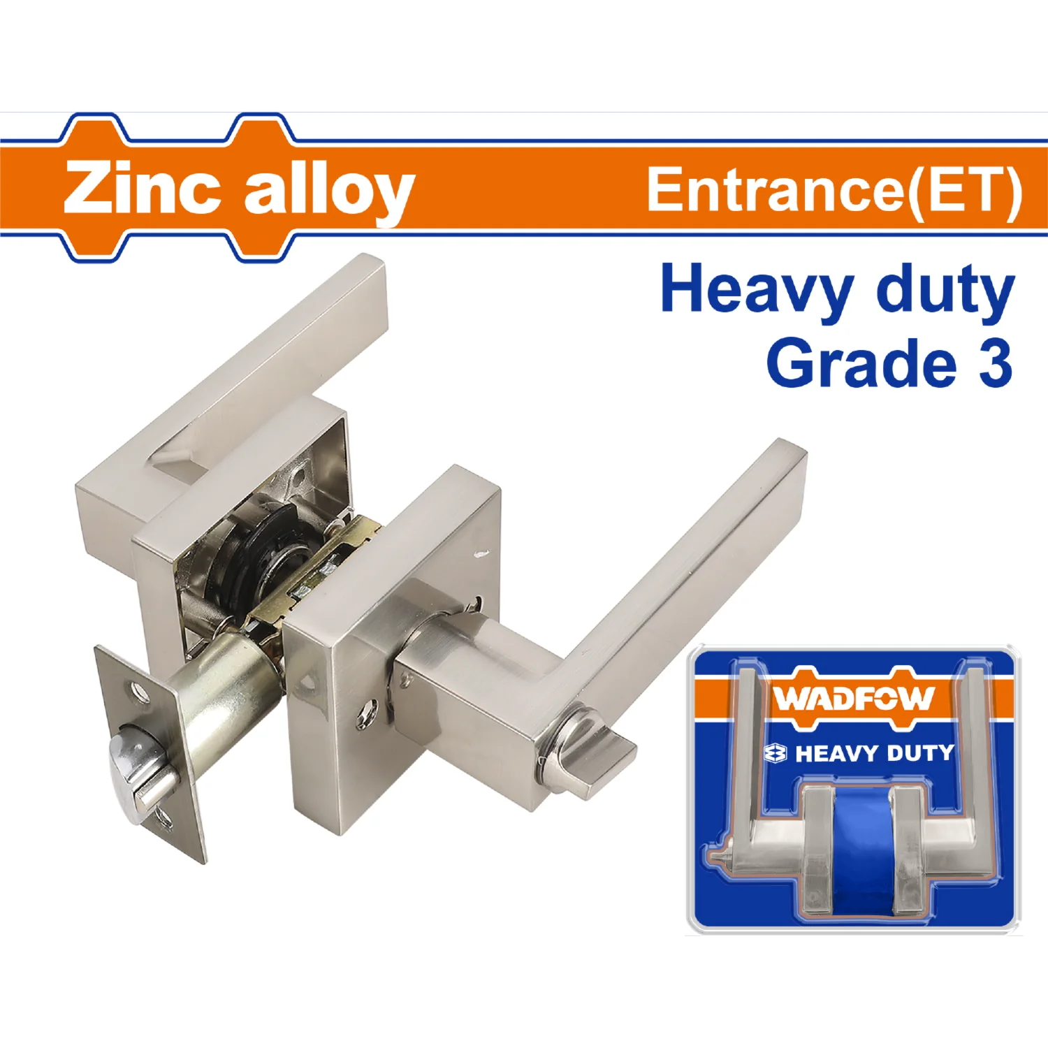 Cerradura De Manigueta Cuadrada Para Puerta Entrada. Cilindro De Seguridad. Función Entrada (ET) Espesor: 35-45Mm Alta Resistencia. Aleación De Zinc. - Image 2