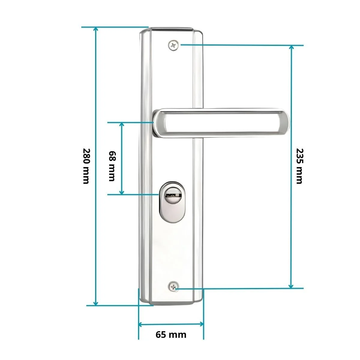 Cerradura De Seguridad Antirrobo De Acero Inoxidable Con Pestillo Cuadrado Doble Accionado Para Puertas De 45-55 Mm. Incluye 7 Llaves. - Image 4