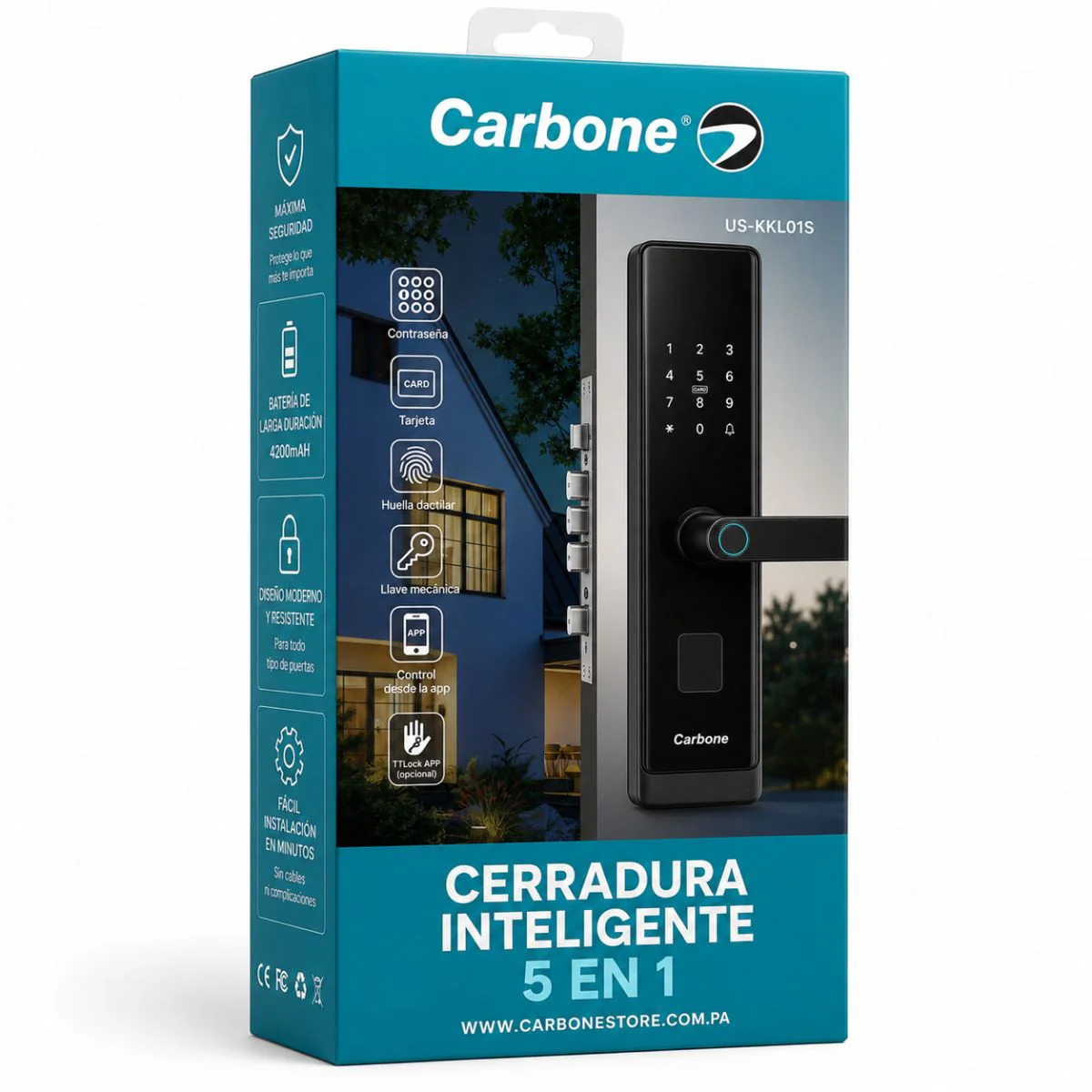 Cerradura Inteligente Digital Cerrojo Smart Lock 5 En 1 Llave Huella Contraseña App Fácil De Instalar - Image 5