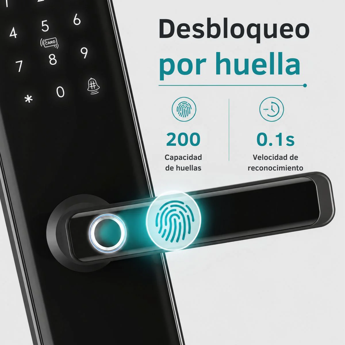 Cerradura Inteligente Digital Cerrojo Smart Lock 6 En 1 Llave Huella Contraseña Bluetooth Camara App Fácil De Instalar - Image 3