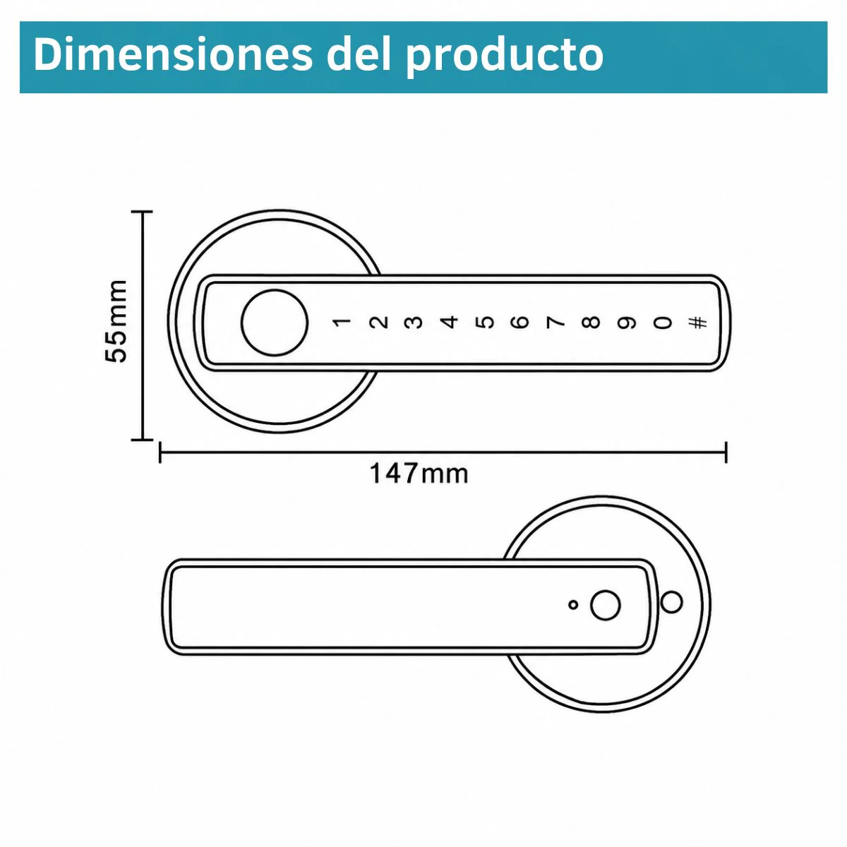 Cerradura Inteligente Manija De Puerta Cerrojo Smart Lock 5 En 1 Llave Huella Tarjeta Contraseña Tuya App Fácil De Instalar - Image 5