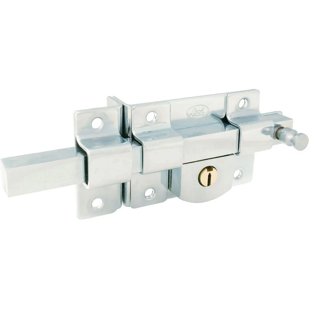 Cerradura Izq Barra Fija Llave Estándar Cromo Brillante Lock - Image 2