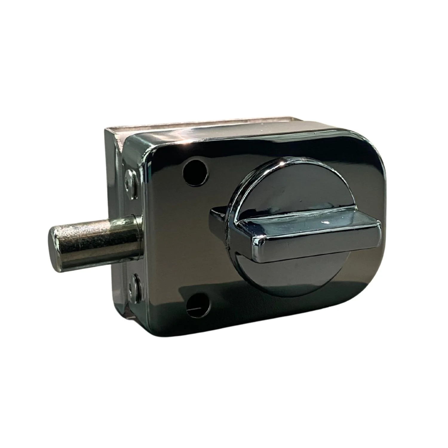 Cerradura Sin Llaves (Pasador) P/Puertas Sencillas No Req Perforacion En Vidrio 8 A 12 Mm Brillante