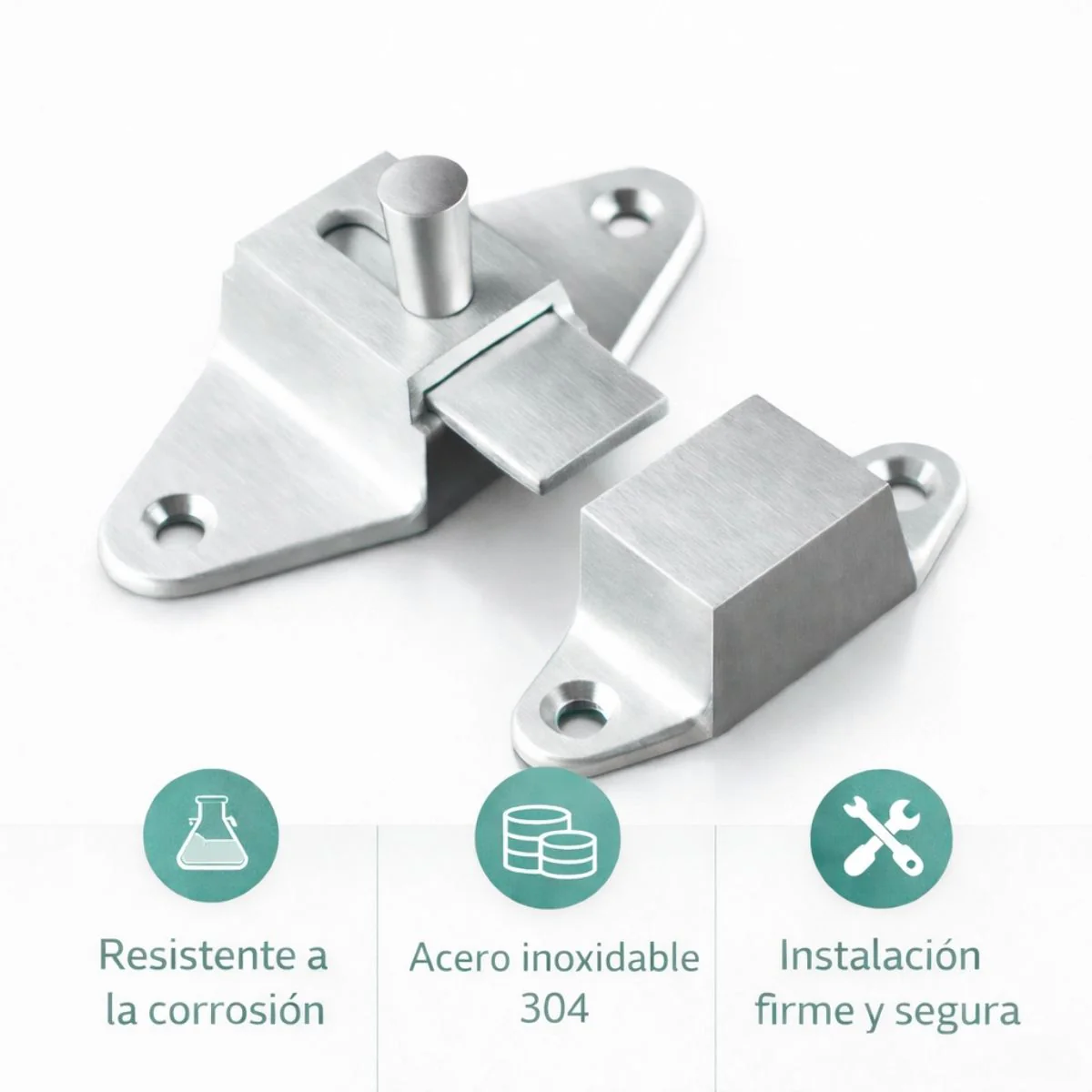 Cerrojo De Seguridad De Acero Inoxidable. Pestillo Metálico Antirrobo Para Puertas Y Armarios. Aldaba. Picaporte.
