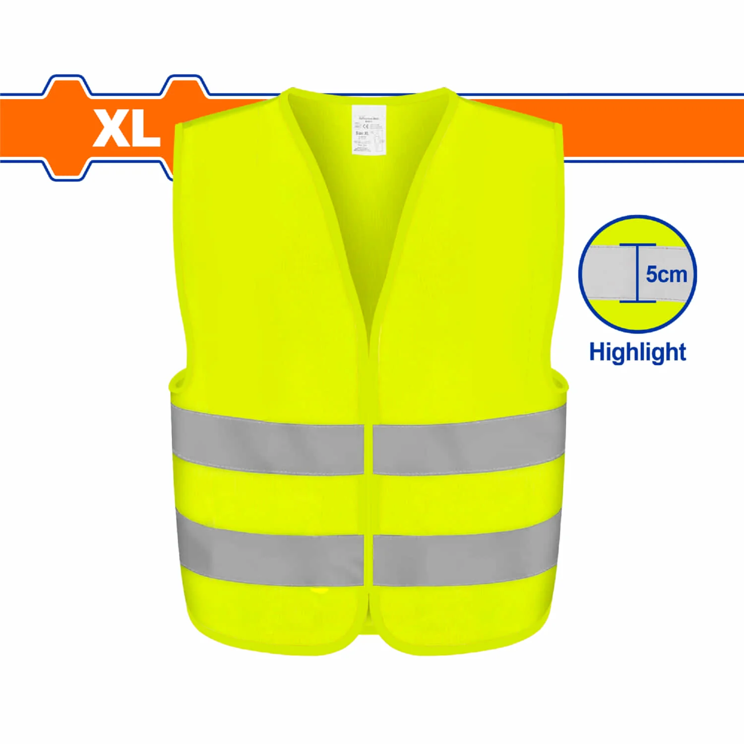 Chaleco Reflectivo De Seguridad Amarillo. Ancho De La Tira:5Cm. Poliéster. Talla XL.