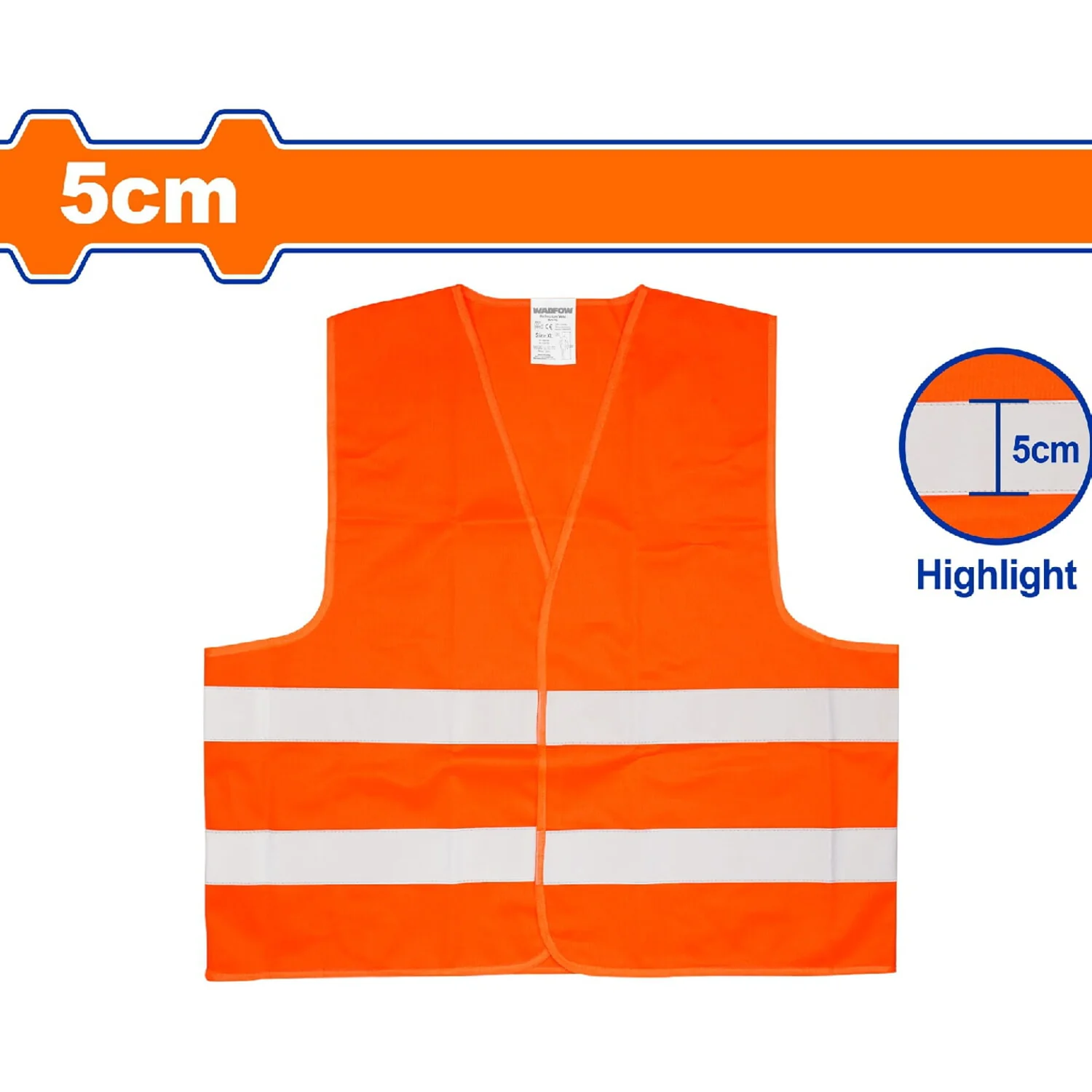 Chaleco Reflectivo De Seguridad Naranja. Ancho De La Tira:5Cm. Poliéster. Talla XL. - Image 2