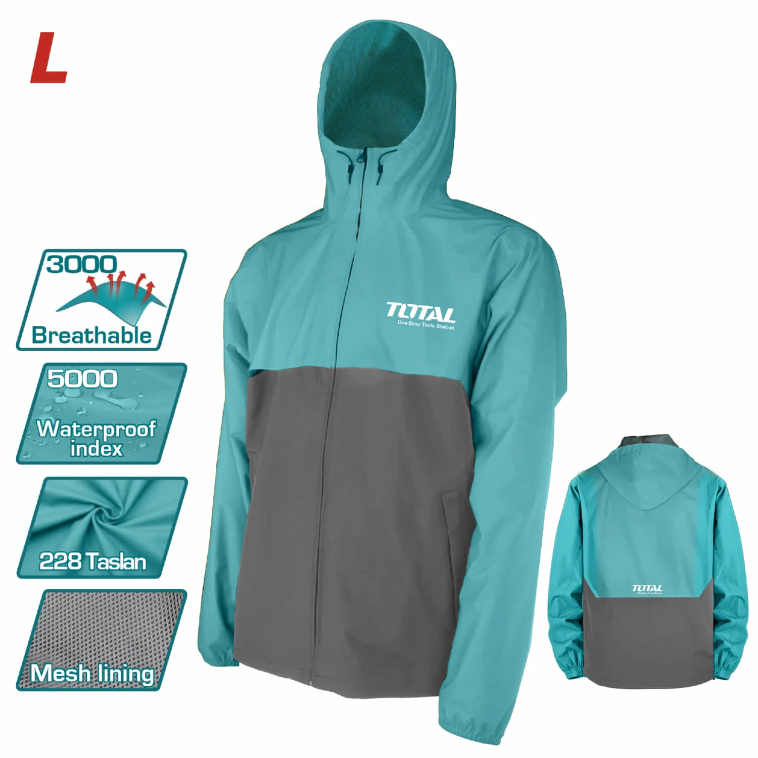 Chaquetas Cortavientos De Trabajo, Material: Taslan228 Y Forro De Malla - Image 2