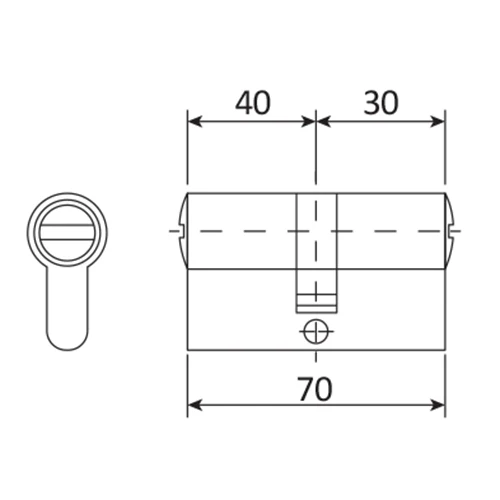 Cilindro De Bronce Para Cerradura UJ029. Incluye 3 Llaves. Ancho De 67 Mm De Pin Descentrado En 25 M - Image 2