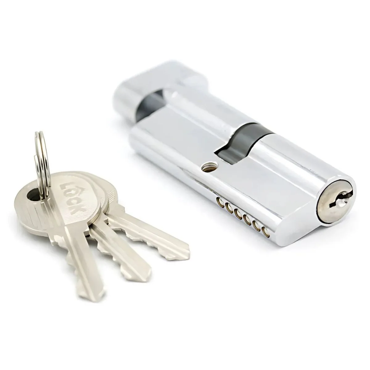 Cilindro Cerradura 70Mm Con Mariposa. Cerradura Para Puerta Interior Con 3 Llaves. Compatible Con Perfil Europeo.