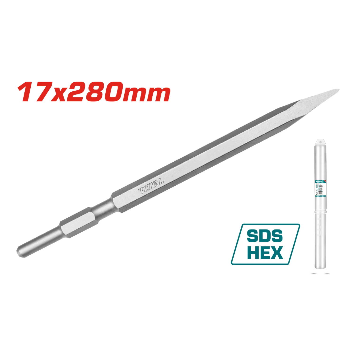 Cincel Puntiagudo 17X280mm Para Demoledor Total 1300W UTH2130016 - Image 2