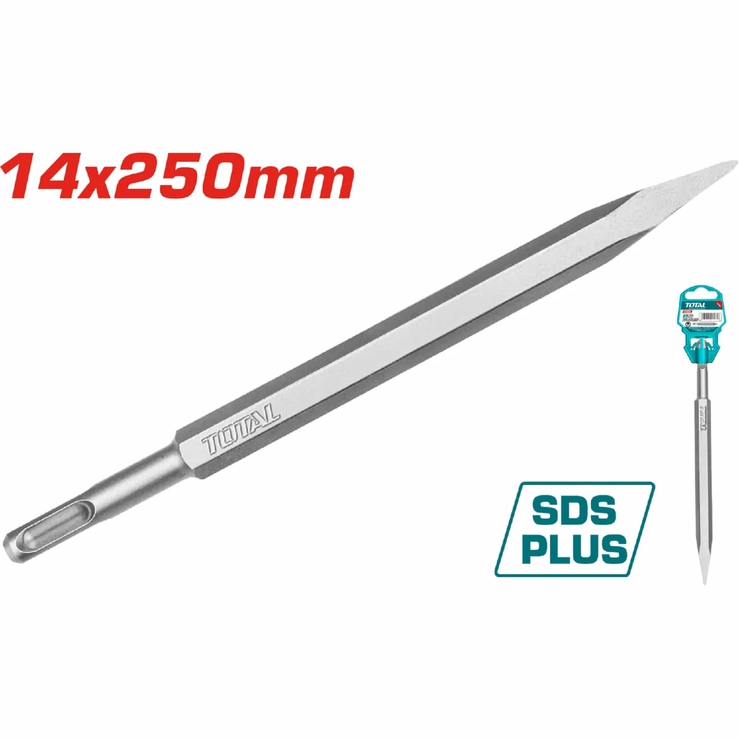 Cincel SDS Plus De Punta 14X250mm Para Demoledor Rotomartillo