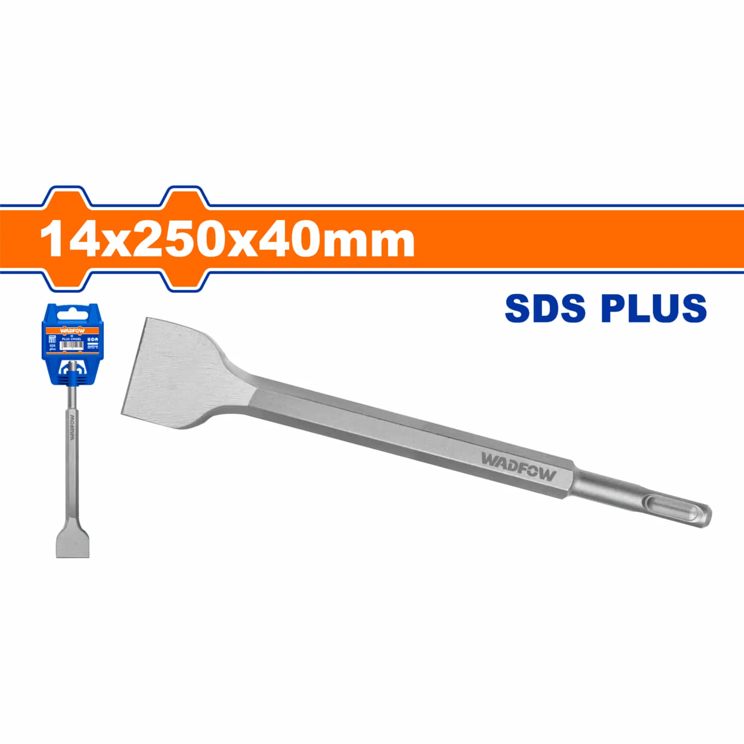 Cincel SDS Plus De Punta 14X250mmx40mm. Cromo-Vanadio. Superficie Arenada.