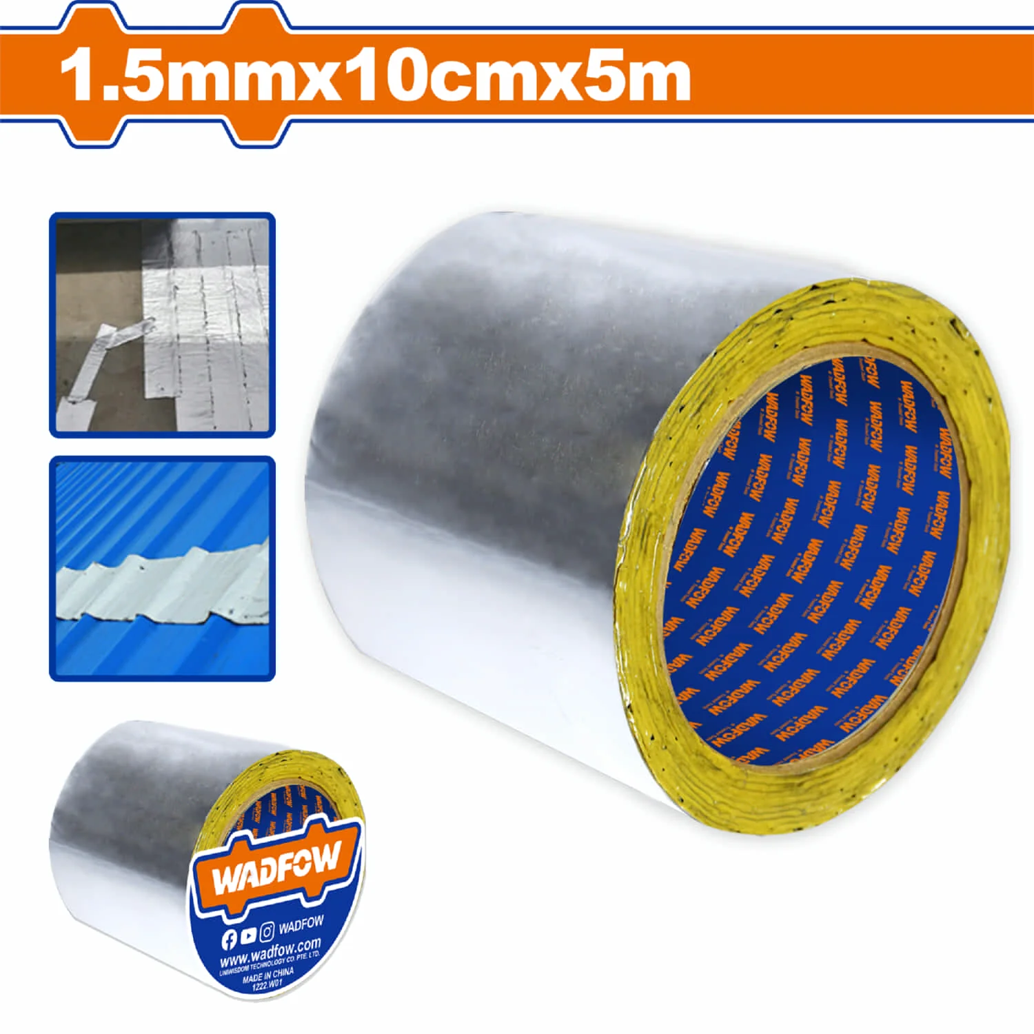 Cinta Tapagoteras Butilo Adhesiva De Aluminio 4" 10Cmx 5Mts Tape Para Techos.