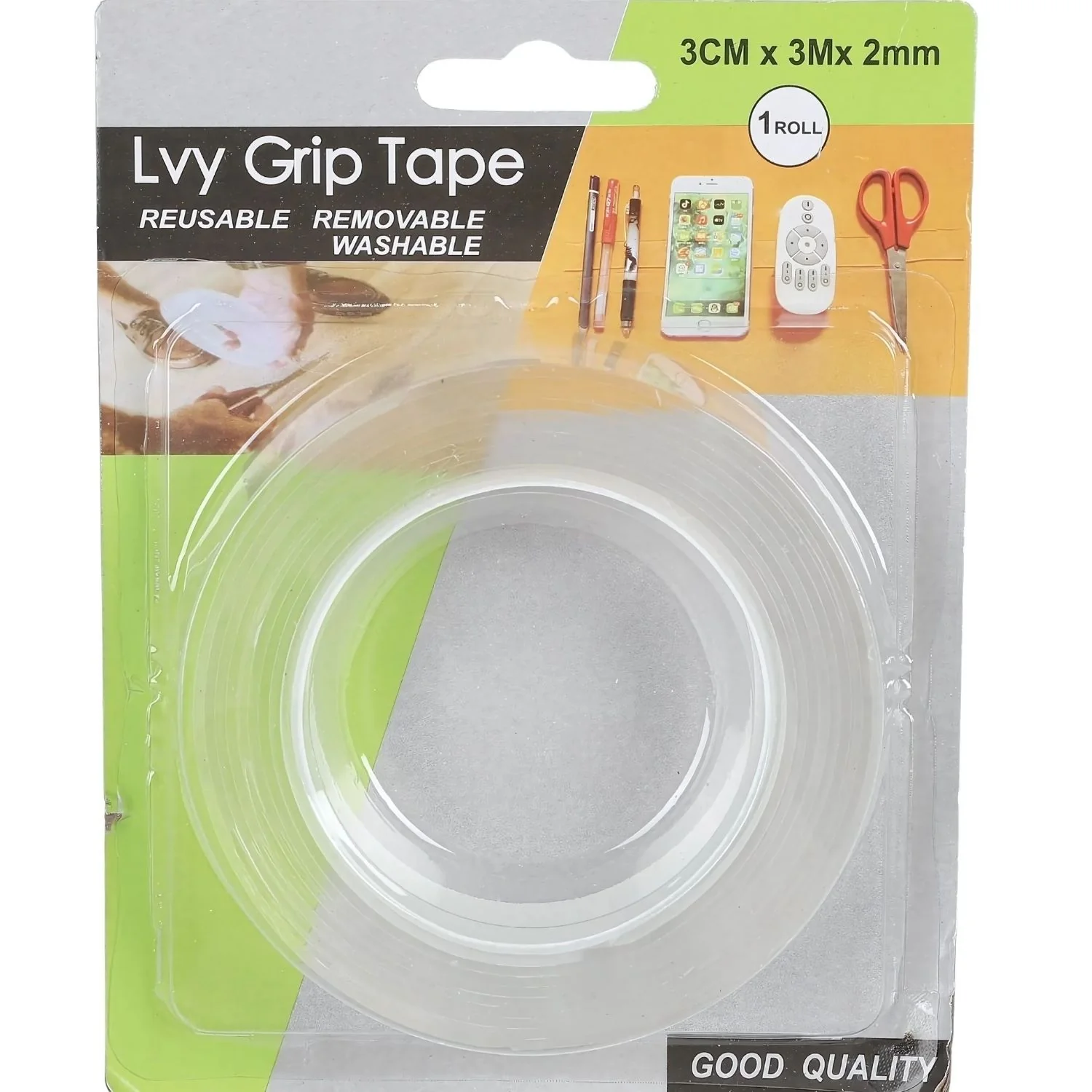 Cinta Adhesiva Doble Contacto, Nano-Adhesiva, Lavable Y Reutilizable. Tamaño 3Cm X 3M Tape Doble Contacto - Image 3