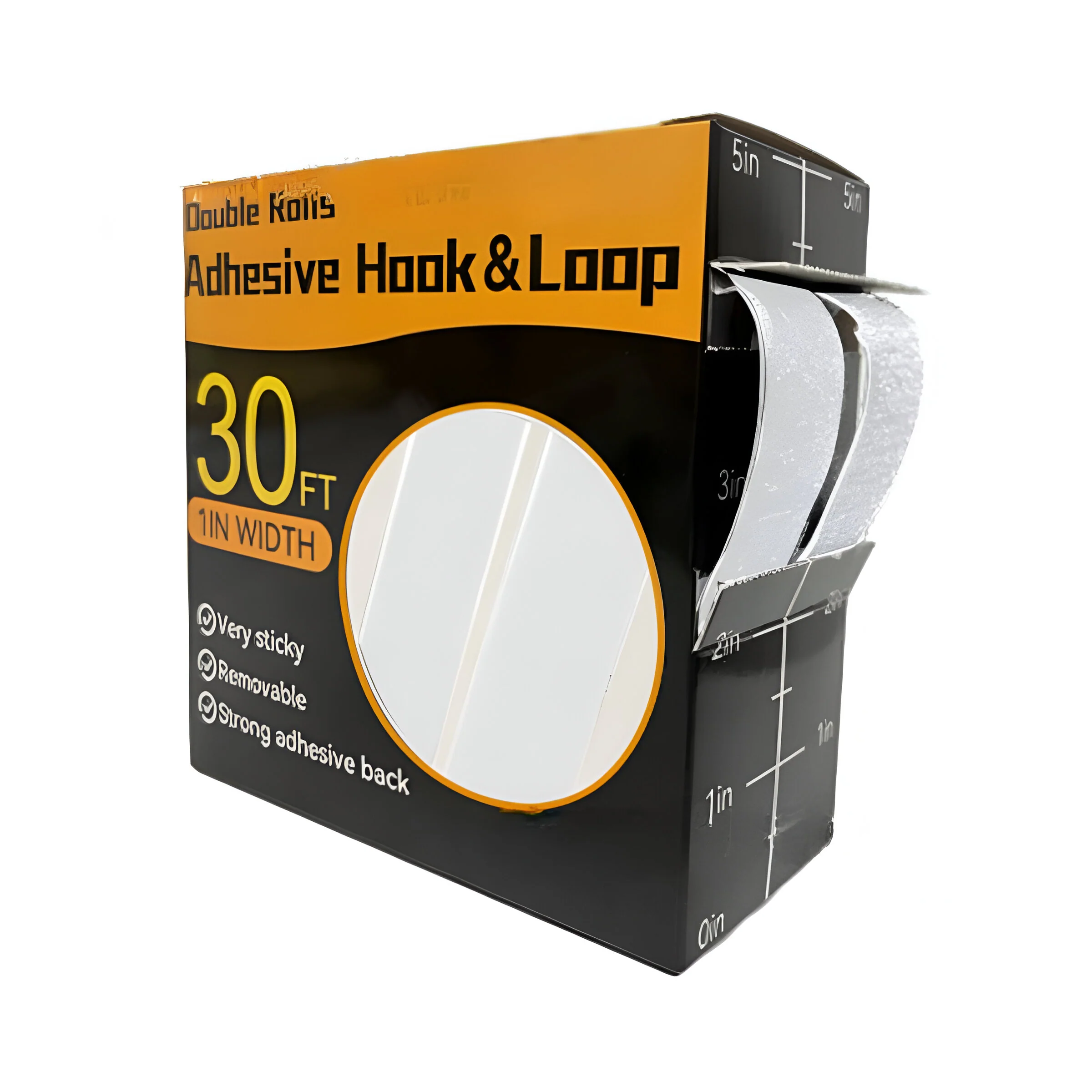 Cinta De Velcro Adhesiva Cierre Mágico De Fijación Reutilizable. Felpa Autoadhesiva 2.5Cm×9M (Color Blanco).