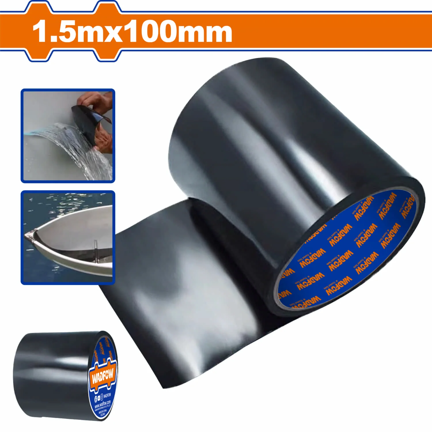 Cinta Tapagoteras Impermeable Super Fuerte. Negro 1.5Mx100mm. Waterproof. Ideal Para Sellar Y Tapar Goteras.