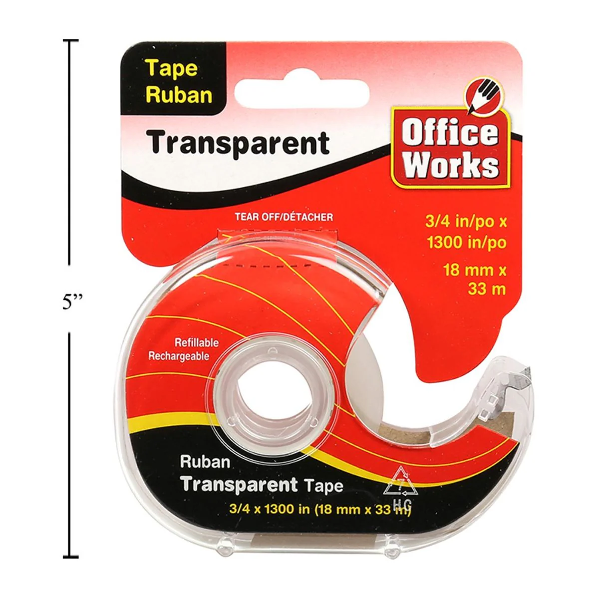Cinta Pegante Transparente Con Dispensador 3/4 "X 1300" - Image 3