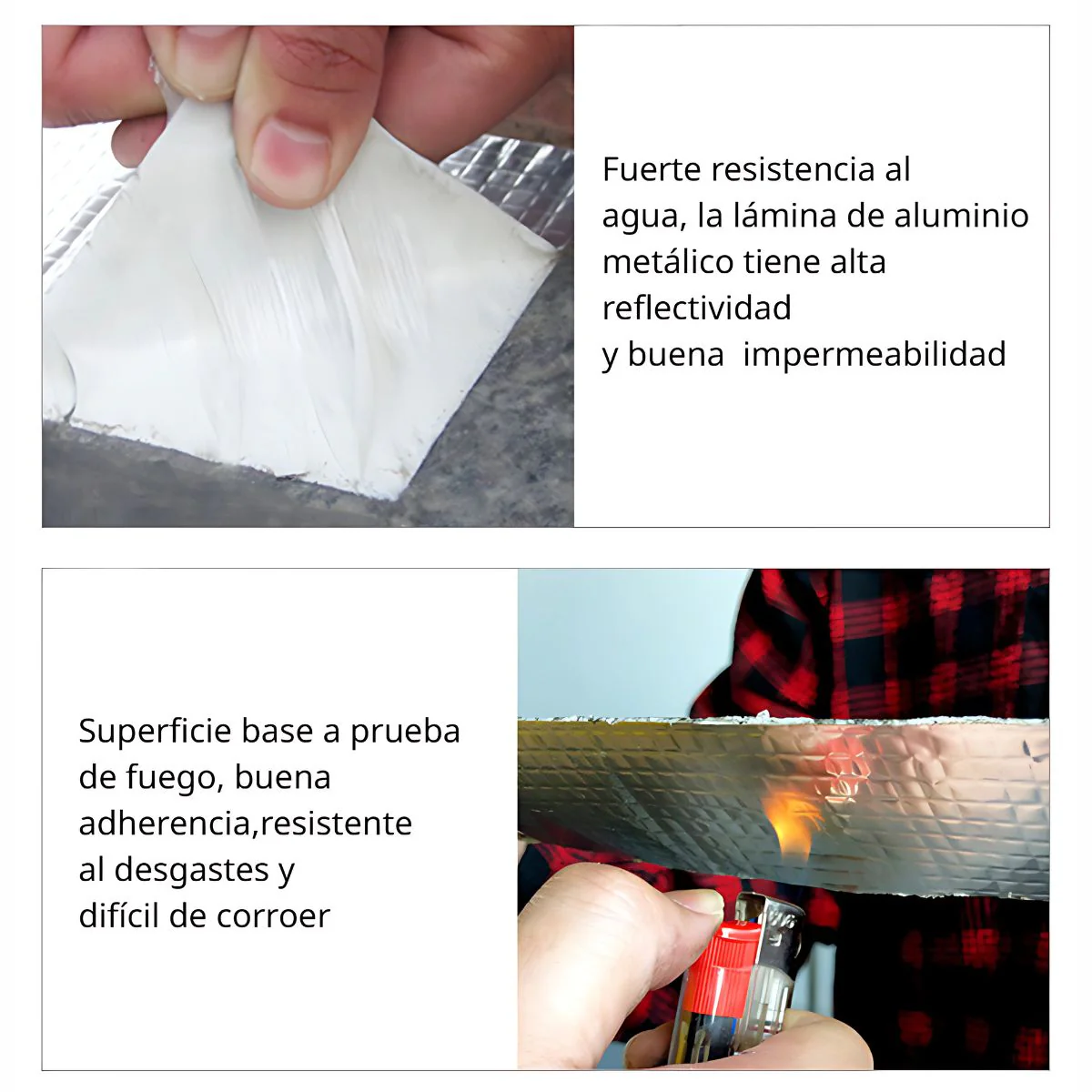 Rollo Cinta Tapagoteras De Goma De Butilo Para Techos. Cintas Autoadhesivas Resistentes Al Agua Cubiertas De Aluminio De Alta Reflectividad. Sellado Definitivo. - Image 4