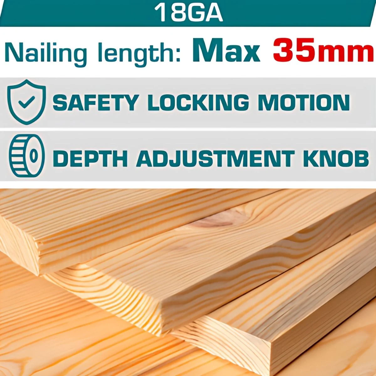 Clavadora De Madera Inalámbrica 20V Tipo F15~F35 Capacidad De 105Pzs. No Incluye Batería Ni Cargador. - Image 2