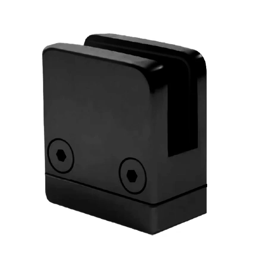 Clip De Vidrio Cuadrado 8-10-12 Mm 46X45mm Inoxidable Negro Satinado 304SS PVD