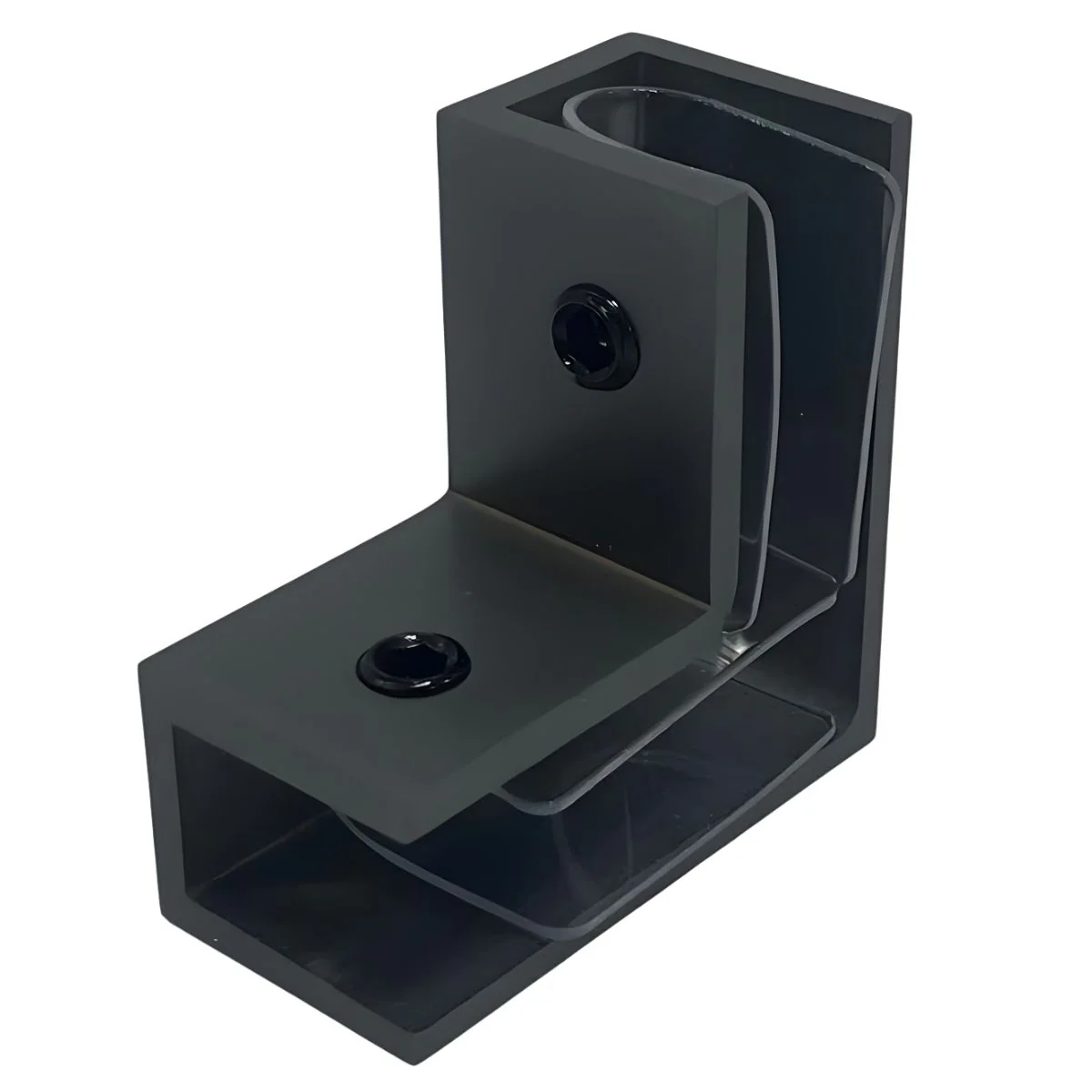 Clip De Vidrio Para Esquinas 90Grados 10  Mm Inoxidable Negro Satinado 304SS PVD - Image 2