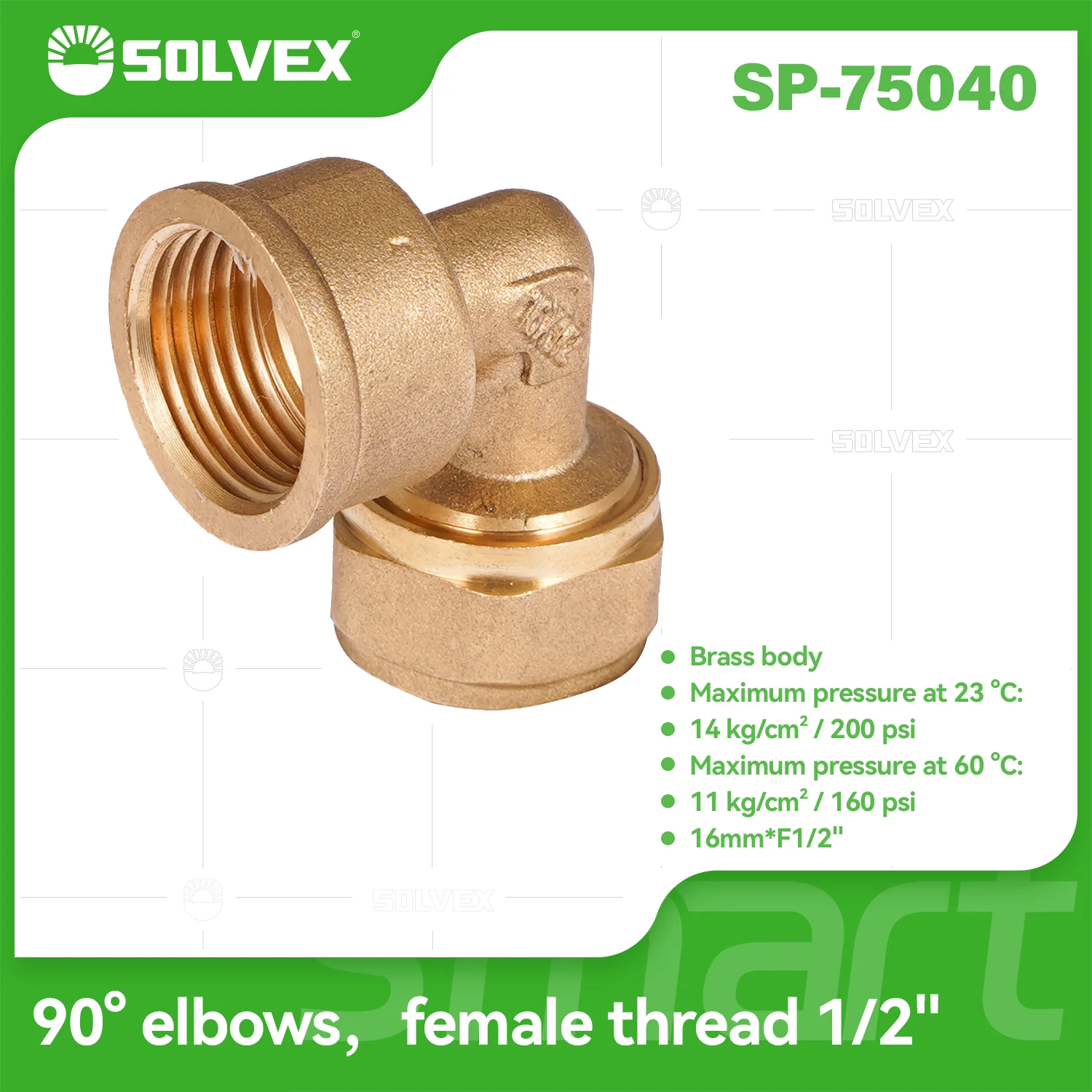 Codo De Compresión 90° 1/2" En Latón. Rosca Hembra (16 Mm X H1/2") Conector Para Agua Y Gas.