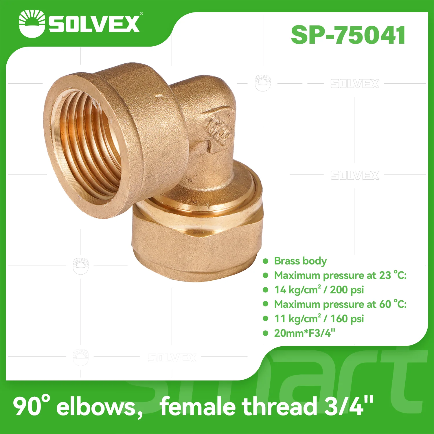 Codo De Compresión 90° 3/4" En Latón. Rosca Hembra (20 Mm X H3/4") Conector Para Agua Y Gas.