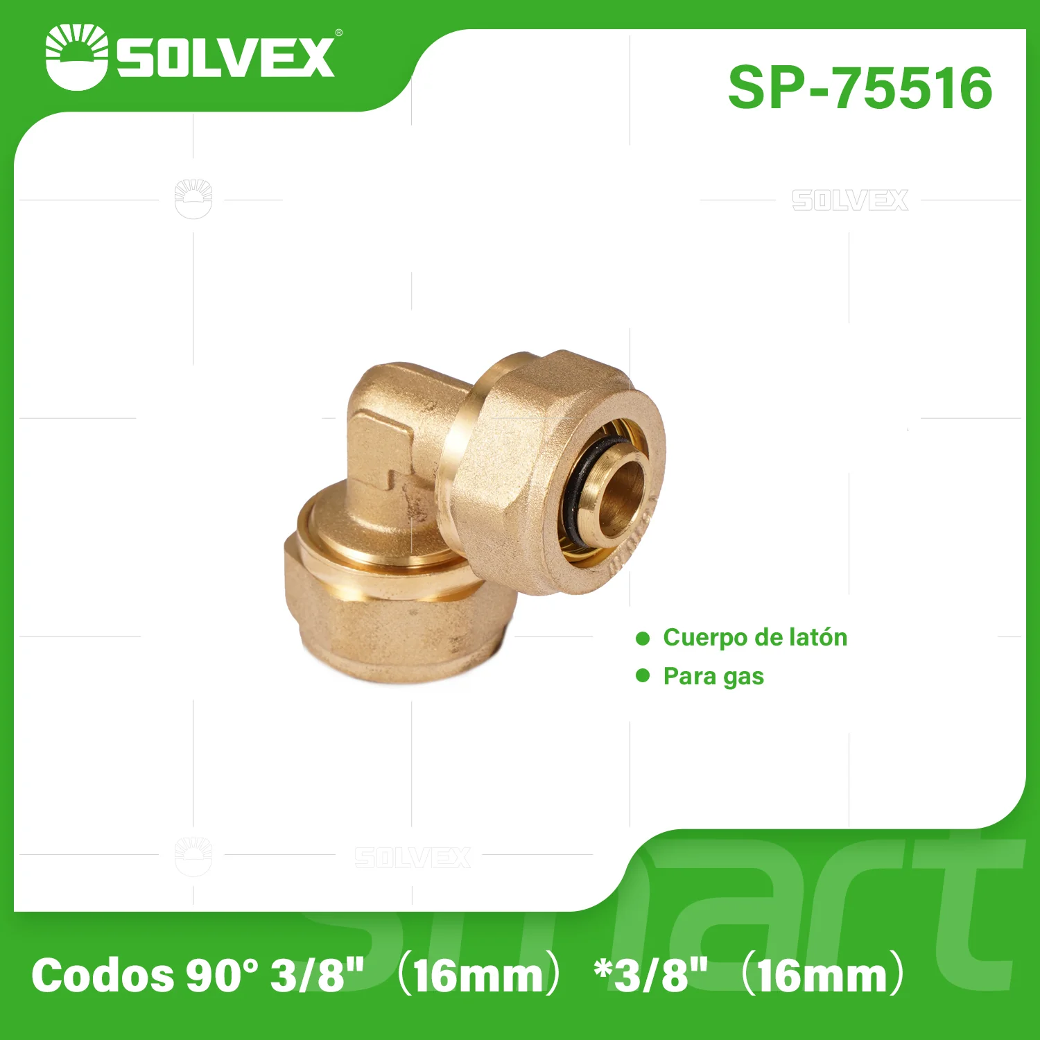 Codo De Compresión 90° 3/8" En Latón. Conector Angular Para Tuberías De Gas Y Agua (16Mm).