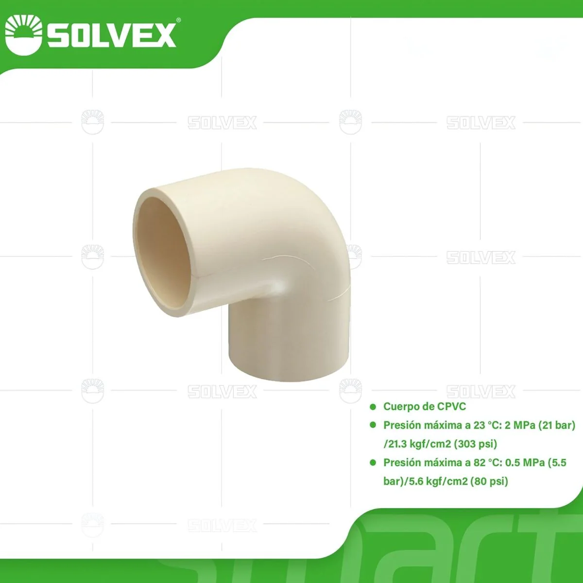 Codos CPVC 90°. Conectores Para Agua Caliente Y Fría. Unión Segura.