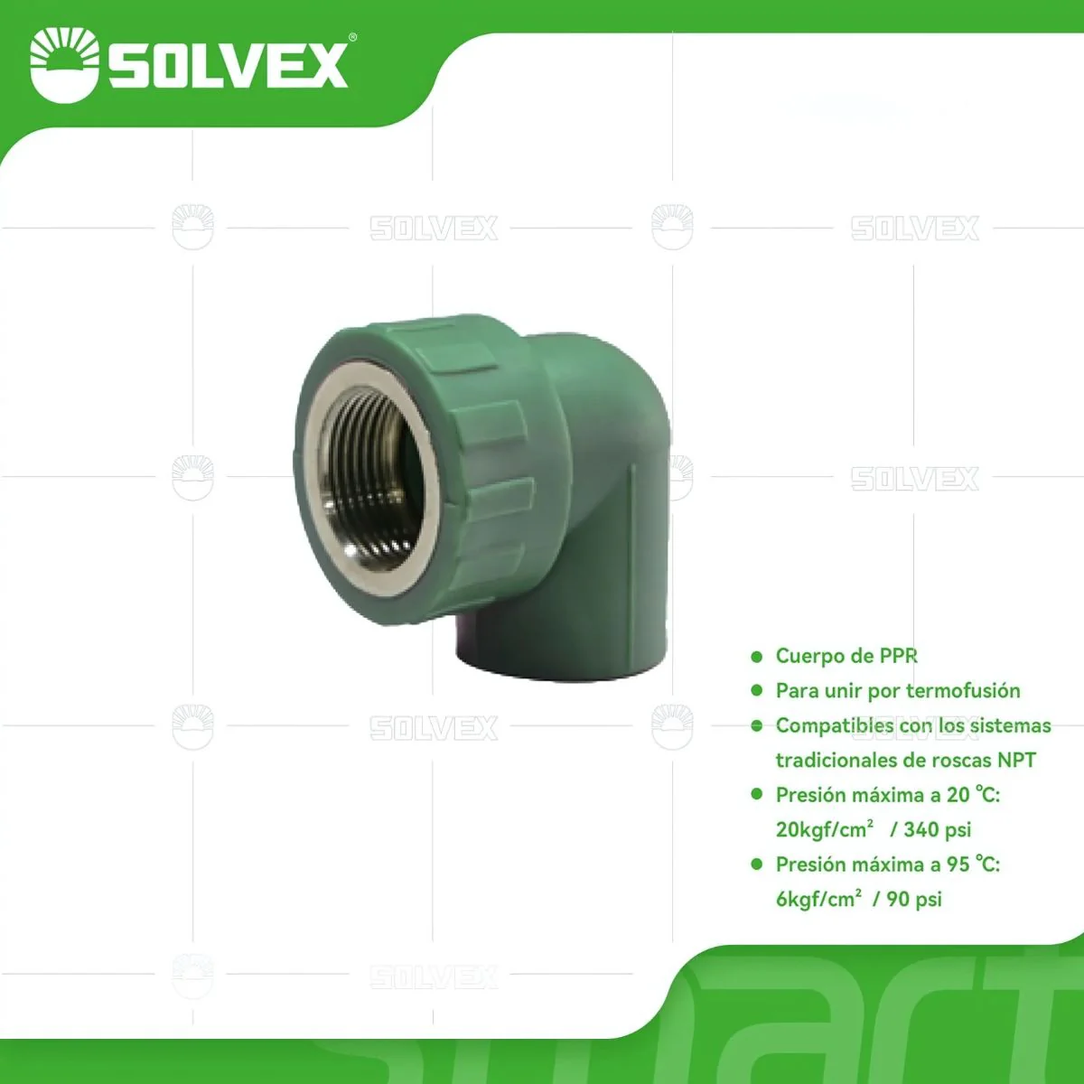Codos PPR 90° Con Rosca Hembra En Acero Inoxidable. Conectores Termofusión Para Agua.