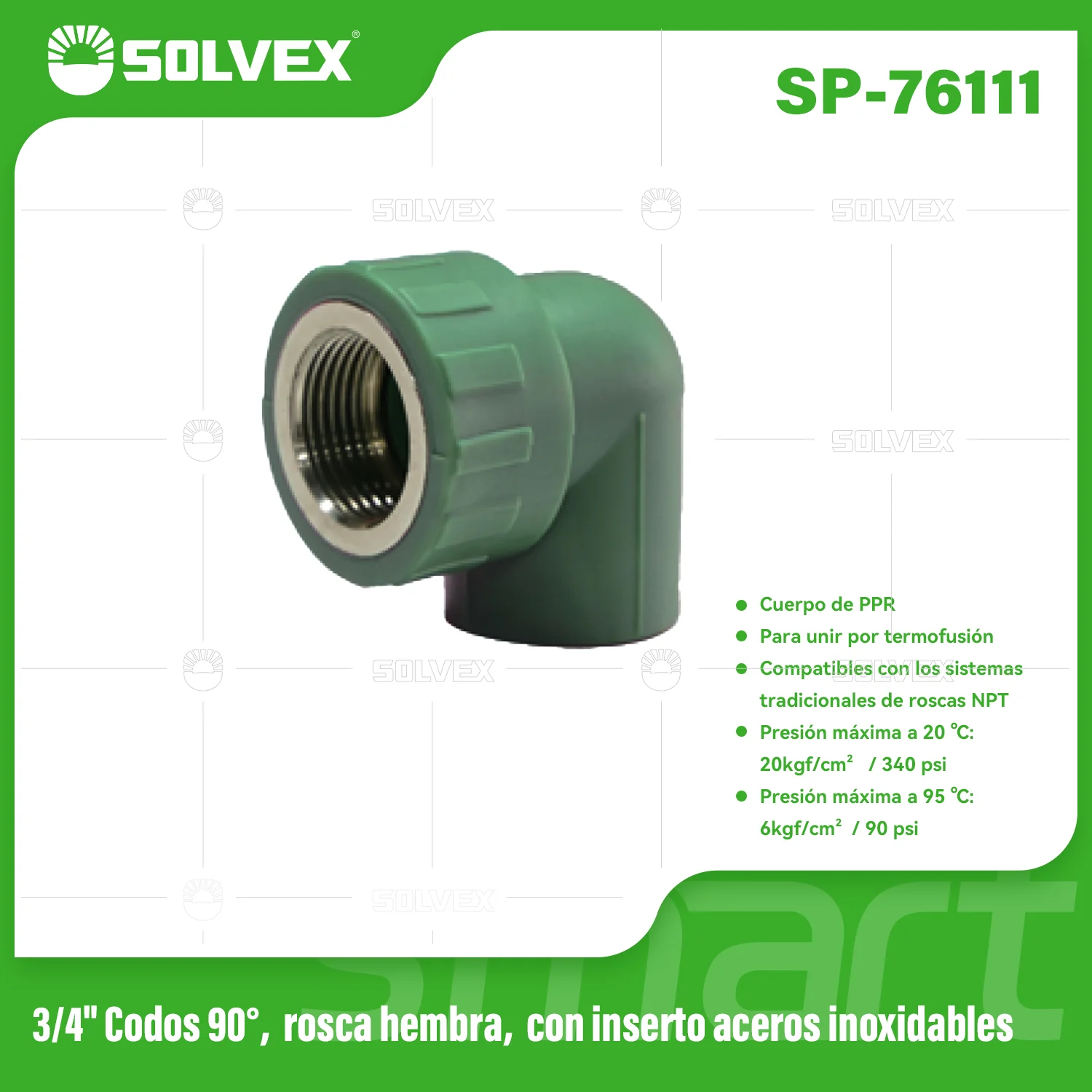 Codos PPR 90° Con Rosca Hembra En Acero Inoxidable. Conectores Termofusión Para Agua. - Image 3