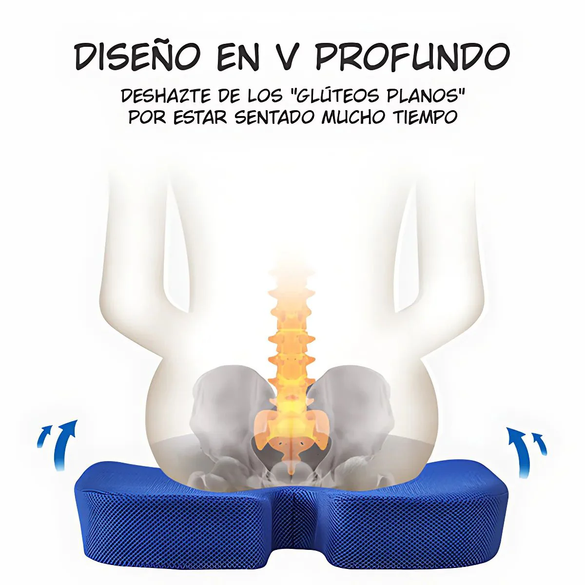 Cojín Ortopédico Ergonómico Para Silla. Almohada De Asiento Para Aliviar Presión En Coxis, Glúteos Y Zona Lumbar. Almohadilla. 45X35x7cm - Image 2