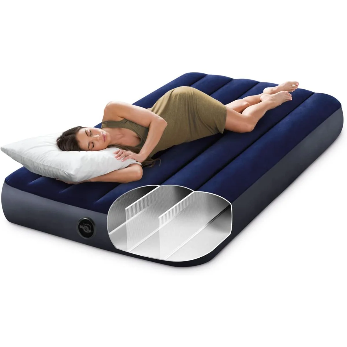 Colchón Inflable Individual Intex. 191Cm X 76Cm X 25Cm. Tamaño Twin. Compacto Y Cómodo. (Incluye Bomba) - Image 2