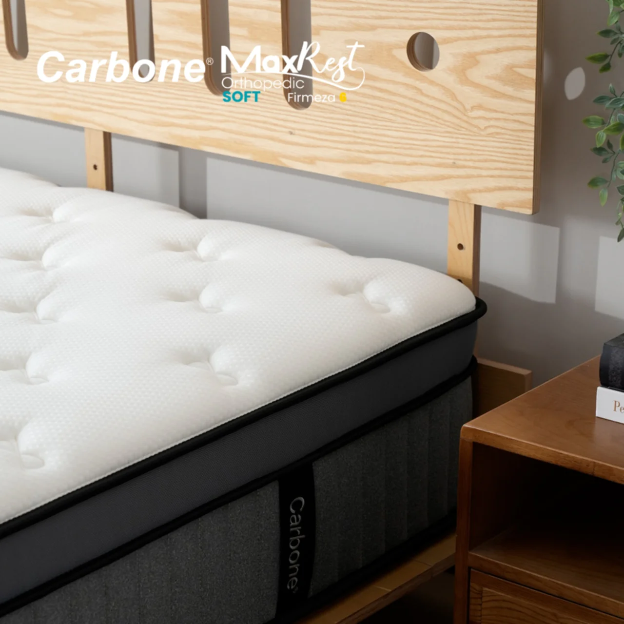 Colchones Ortopédicos Firmeza 6 Carbone Max Rest Empacados Al Vacío Pillow Top Colchón Calidad Hotelera Memory Foam Con Resortes 32Cm Espesor (12.6") - Image 5