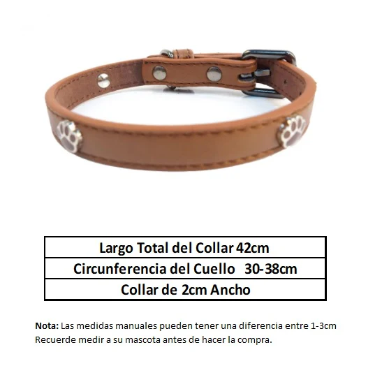 Collar De Cuero Para Mascotas, 2Cm Ancho. - Image 2