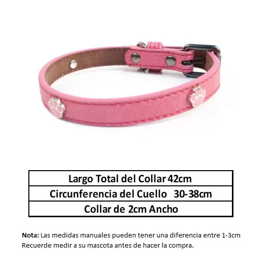 Collar De Cuero Para Mascotas, 2Cm Ancho. - Image 3