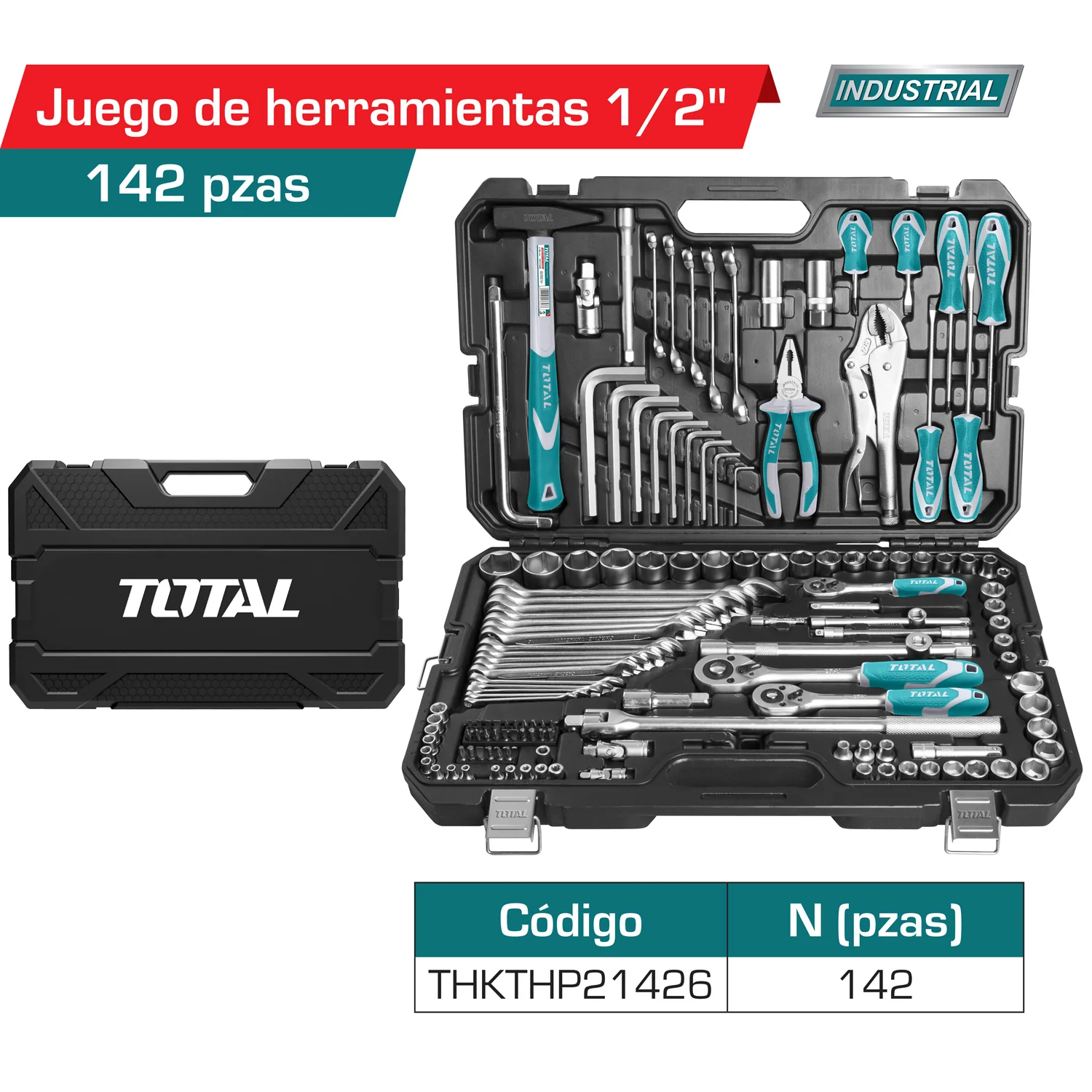 Juego De Herramientas Total 142 Piezas En Maletin - Image 4