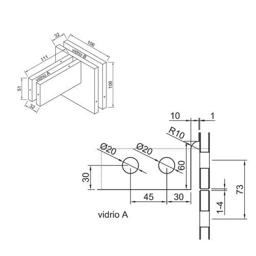 CONECTOR 4 PANELES CON ALETA. - Image 2
