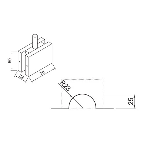 CONECTOR SENCILLO VIDRIO A MURO SATINADO - Image 6