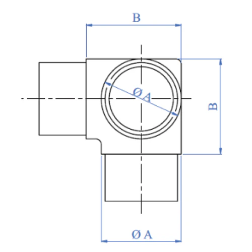 Conector "T" Esquinero Para Tubo De 2". - Image 2