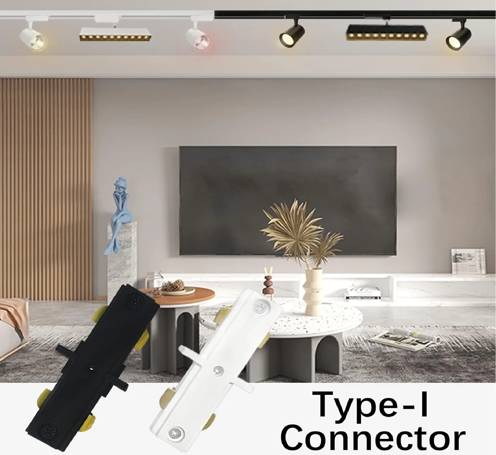 Conector Union Entre Rieles Track Sistema Colgante Color BLANCO - Image 6