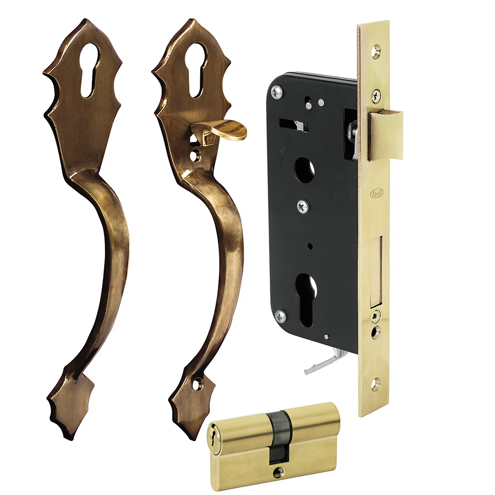 Conjunto Cerradura Classic Llave De Puntos Latón Antiguo Lock - Image 8