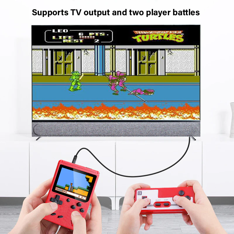 Consola De Videojuegos Portátil Retro 3” Con 400 Juegos. Mini Game Box 8-Bit Con Salida AV Para TV Y Modo 2 Jugadores. Consola Arcade. Color Rojo. - Image 4