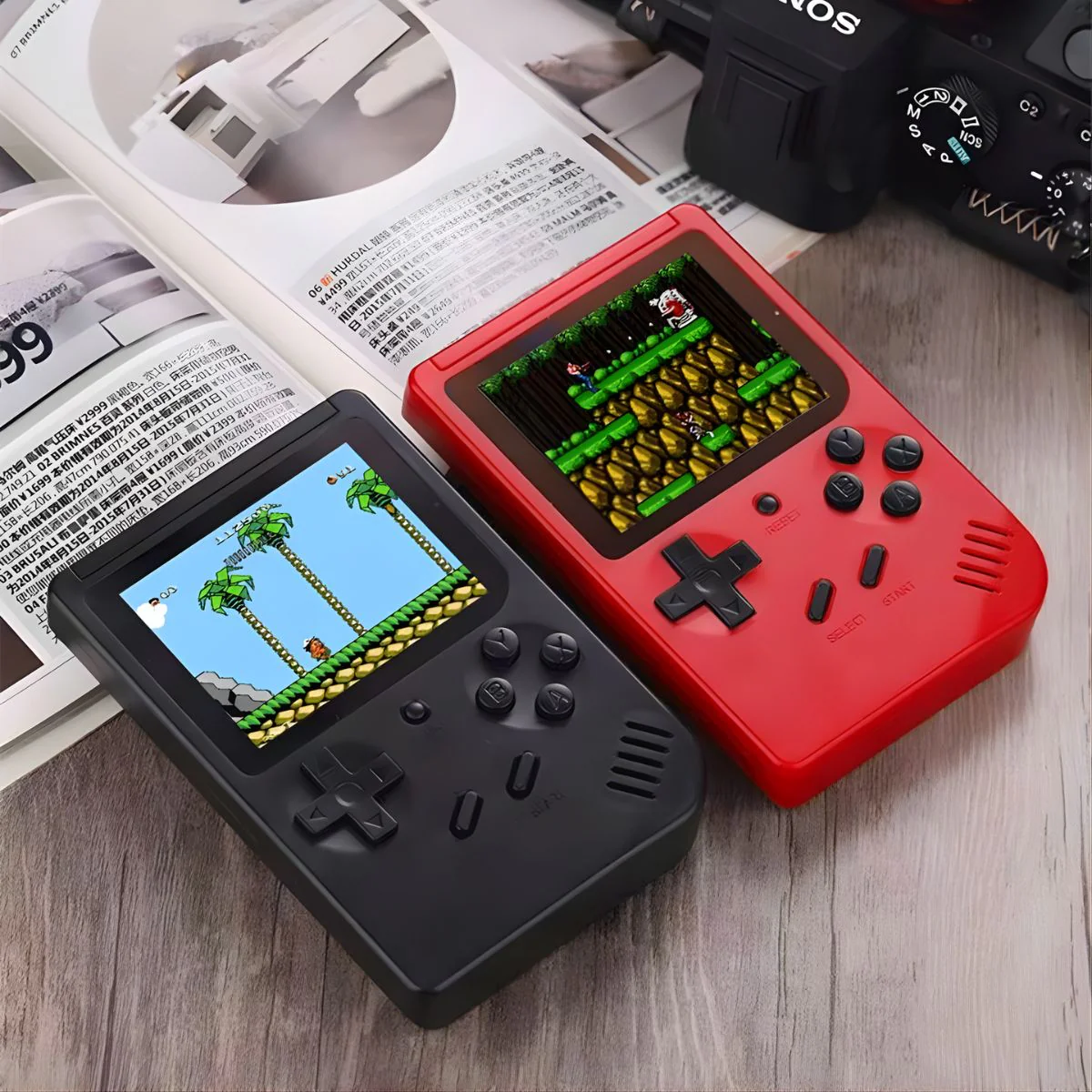 Consola De Videojuegos Portátil Retro 3” Con 400 Juegos. Mini Game Box 8-Bit Con Salida AV Para TV Y Modo 2 Jugadores. Consola Arcade. Color Rojo. - Image 5