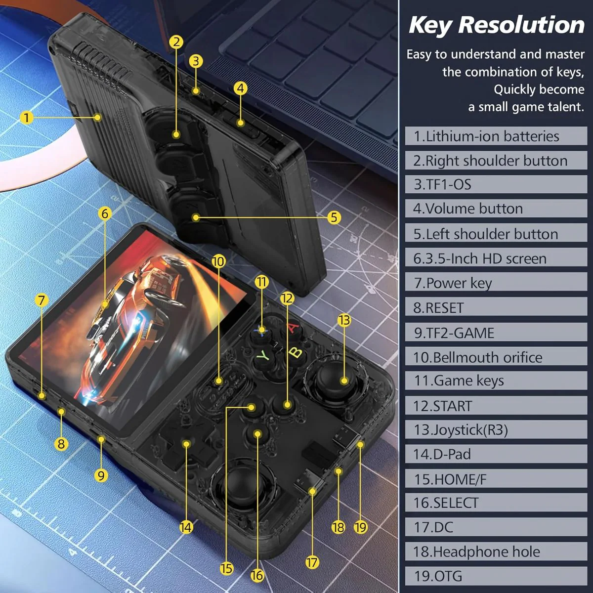 Consola Videojuegos Retro. Portátil R36s Transparente Con Pantalla HD. - Image 5