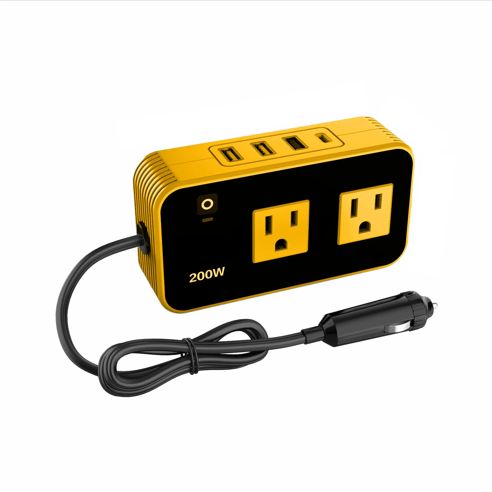 Inversor De Voltaje Corriente Para Auto 200W De 12 V A 110 V, Adaptador De Carga Para Carro Con USB, Con 6 Puertos. - Image 3