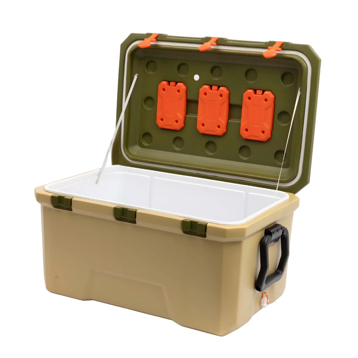 Cooler Portátil 153 QT (145L) (88X57x48cm) Con Drenaje Inferior. Hielera De Alta Capacidad Con Tapa Sellada, Porta Vasos Y Asa De Transporte - Image 6