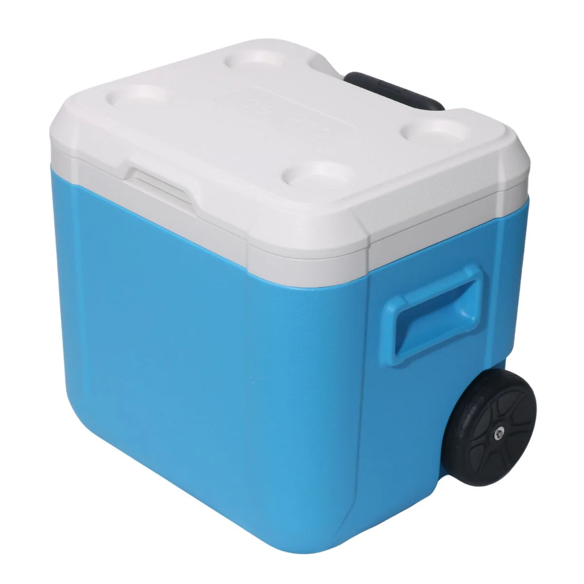Cooler Portátil 55QT (52L)Con Ruedas Azul/Blanco, Aislamiento Térmico Antifugas Para Camping Y Picnic Hielera (52.8×41.5×48.0Cm) - Image 2