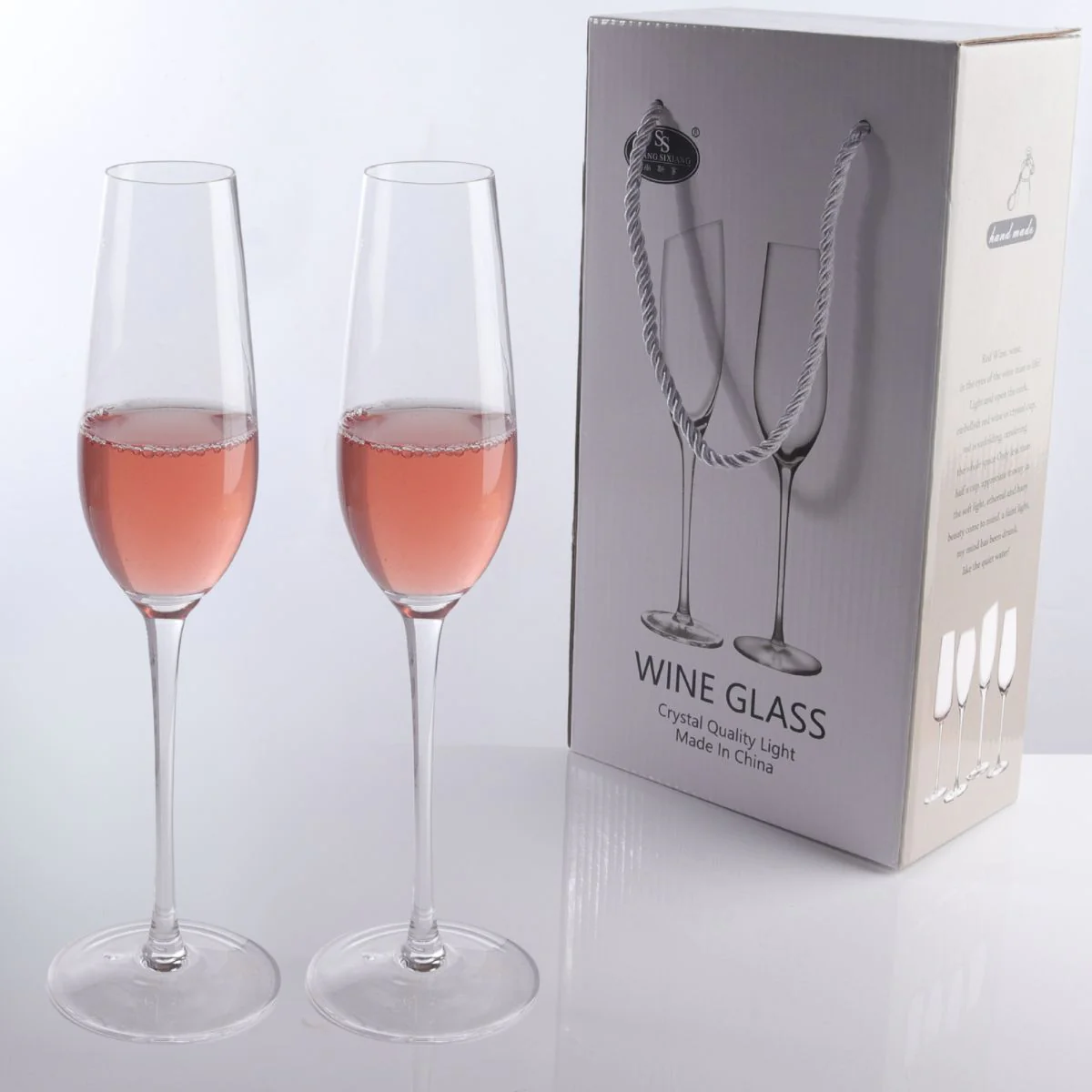 Copas De Cristal Tipo Flauta Para Champagne 205Ml (Set De 2 Pzs).