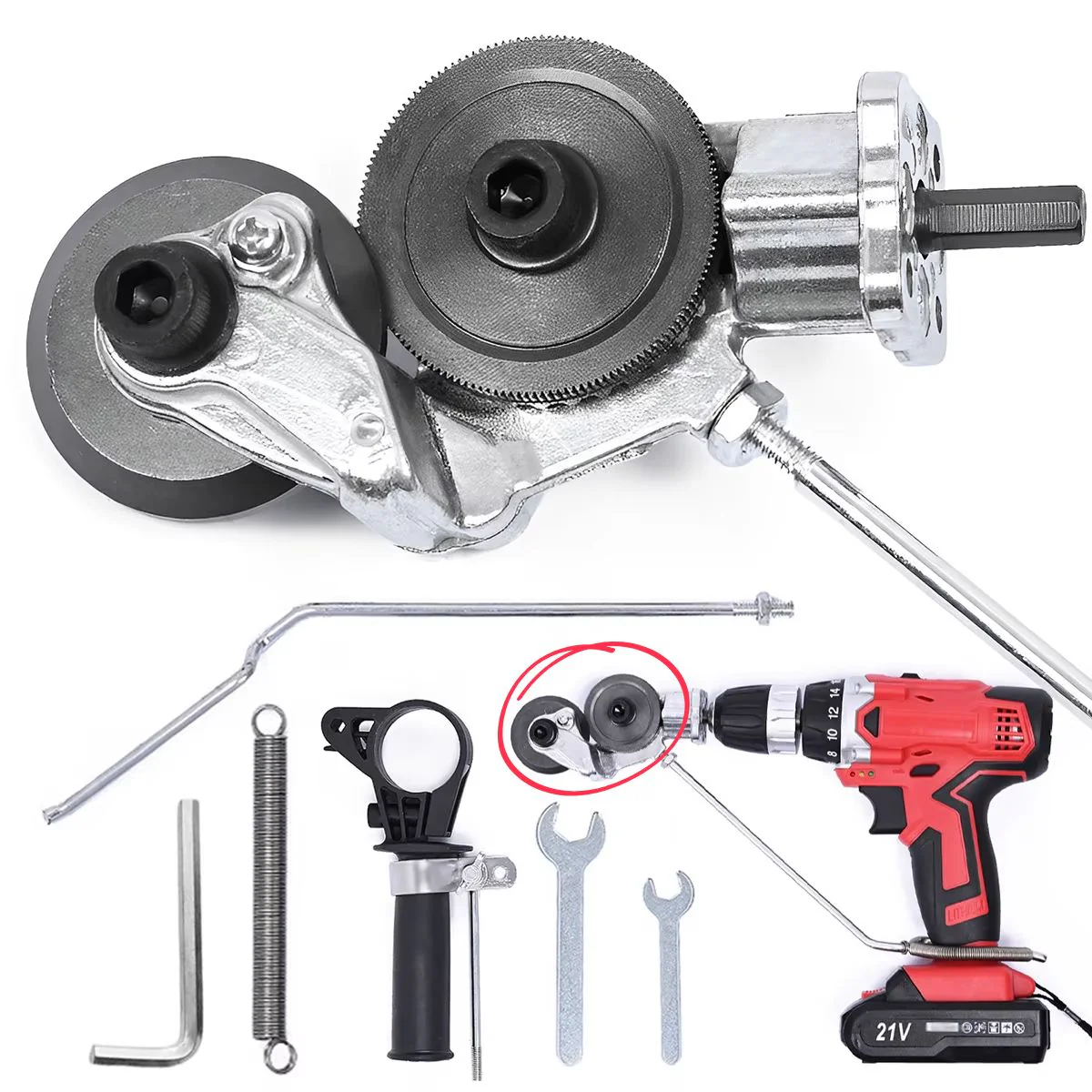 Cortador De Laminas Metalicas Chapa Para Taladro Eléctrico. Tijeras De Corte Para Placa De Metal. (Set De 7 Piezas)